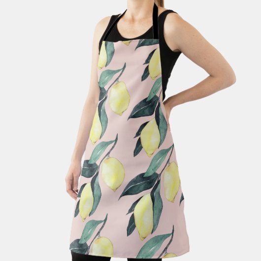 Waterverf leemons en gele naadloze patronen schort (Insitu)