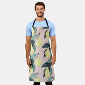 Waterverf leemons en gele naadloze patronen schort (Gedragen)
