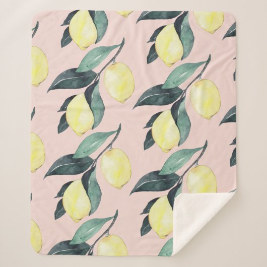 Waterverf leemons en gele naadloze patronen sherpa deken (Voorkant)