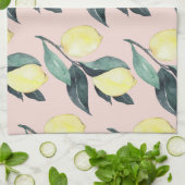 Waterverf leemons en gele naadloze patronen theedoek (Gevouwen)