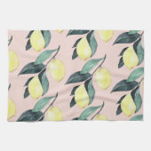 Waterverf leemons en gele naadloze patronen theedoek (Horizontaal)