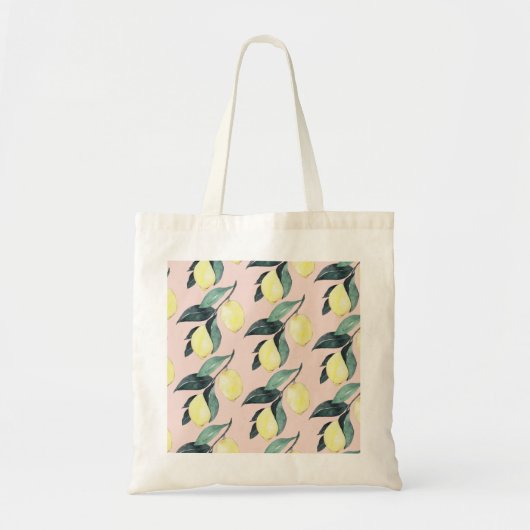 Waterverf leemons en gele naadloze patronen tote bag (Voorkant)