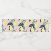 Waterverf leemons en gele naadloze patronen waterfles etiket (Enkel label)