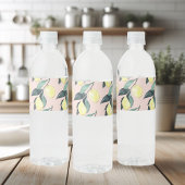 Waterverf leemons en gele naadloze patronen waterfles etiket