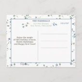 Waterverf leest | 2 Foto | Vrolijk kerstfeest Feestdagenkaart (Achterkant)