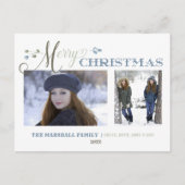 Waterverf leest | 2 Foto | Vrolijk kerstfeest Feestdagenkaart (Voorkant)