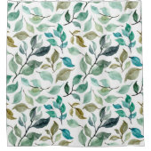 Waterverf leest - groen douchegordijn (Voorkant)