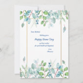 Waterverf leest in blauwe en groene dagkaart kaart (Voorkant)