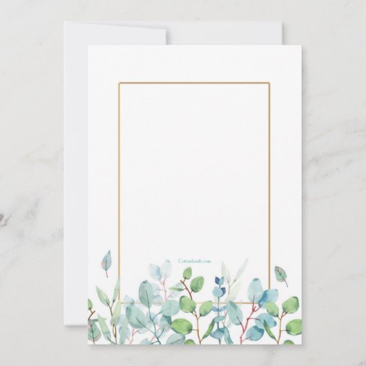 Waterverf leest in blauwe en groene dagkaart kaart (Achterkant)