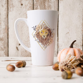 Waterverf Leeuw Astrologie Sterrenbeeld | Monogram Latte Mok