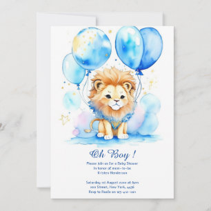 Waterverf Leeuw Baby shower Invitation Kaart