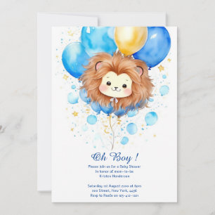 Waterverf Leeuw Baby shower Invitation Kaart