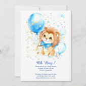 Waterverf Leeuw Baby shower Invitation Kaart (Voorkant)