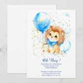 Waterverf Leeuw Baby shower Invitation Kaart (Voorkant / Achterkant)