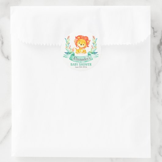 Waterverf Leeuw Baby shower Sticker (Tas)