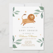 Waterverf leeuw Baby shower uitnodiging (Voorkant)