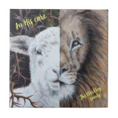 Waterverf Leeuw en Lam aanpasbaar Tegeltje (Voorkant)