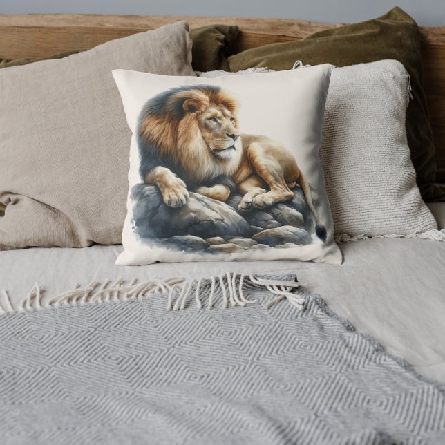 Waterverf leeuw kussen (Creator heeft geüpload)