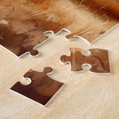 Waterverf leeuw op de savanne legpuzzel (Zijkant)