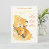 Waterverf leeuw-uitnodiging kaart (Staand voorkant)