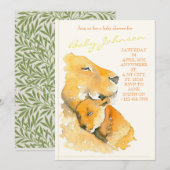 Waterverf leeuw-uitnodiging kaart (Voorkant / Achterkant)