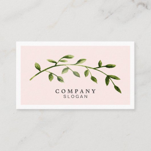 Waterverf lef pastel roze Visitekaartje (Voorkant)