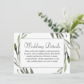 Waterverf lef Wreator Border Wedding Details Kaart (Staand voorkant)