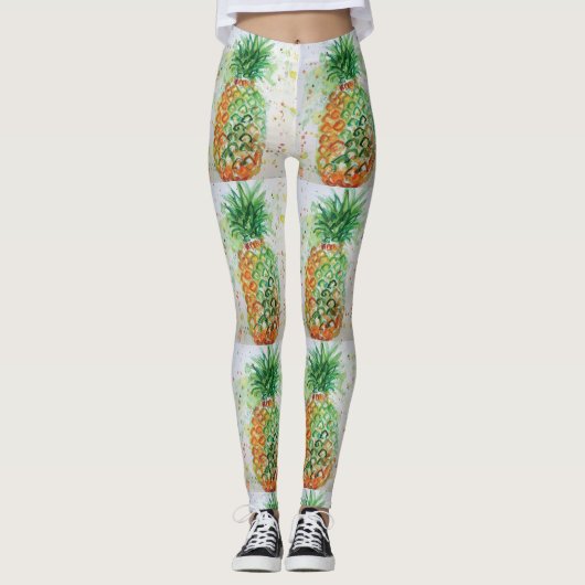 Waterverf Leggings ananas (Voorkant)