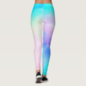Waterverf Leggings Sky Blue Paars (Achterkant)
