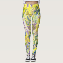 Waterverf Leggings voor vrouwen die van kleur houd