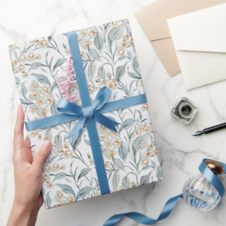 Waterverf Leisteengrijs Botanische Eucalyptusblade Cadeaupapier