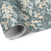 Waterverf Leisteengrijs Botanische Eucalyptusblade Cadeaupapier (Rol Hoek)