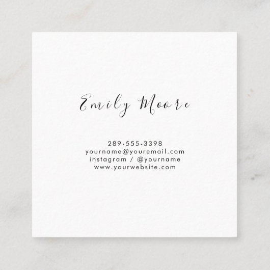 Waterverf lekt en goudolievlek groen kunstwerk vierkante visitekaartje (Achterkant)