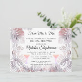 Waterverf lekt in Roos roze en muve Kaart (Staand voorkant)