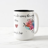 Waterverf lelie bloemenmok voor mama tweekleurige koffiemok (Voorkant rechts)