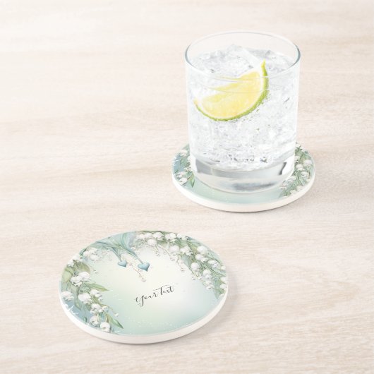 Waterverf Lelie van het Valley Sandstone Onderzett Zandsteen Onderzetter (Zijkant)