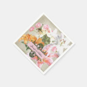 Waterverf lelies papieren bruiloft servetten (Hoek)