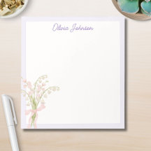 Waterverf lelietje-van-dalen bloem met monogram
