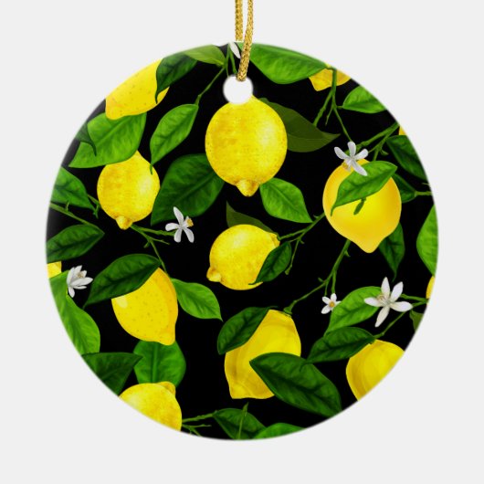 Waterverf Lemon 2 Keramisch Ornament (Voorkant)