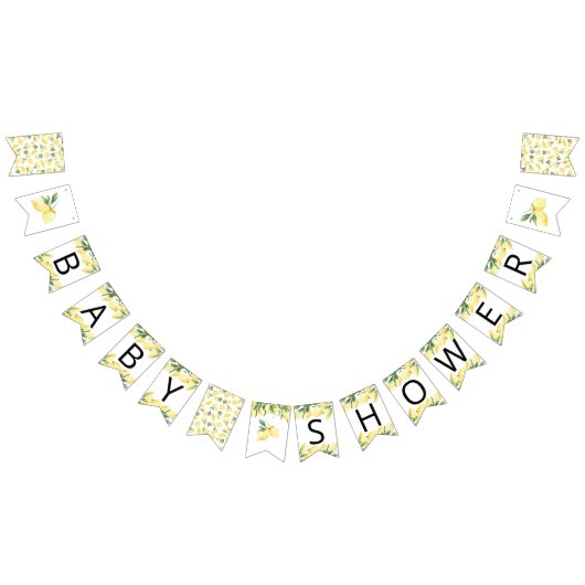 Waterverf Lemon Baby shower Bunting Flags Vlaggetjes (Alle)