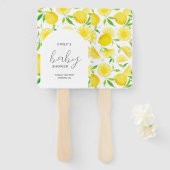 Waterverf Lemon Baby shower Hand Fan Handwaaier (Voorkant en achterkant)