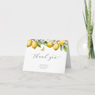 Waterverf Lemon Baby shower Hartelijk dank Bedankkaart
