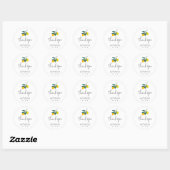 Waterverf Lemon Baby shower Hartelijk dank Ronde Sticker (Vel)