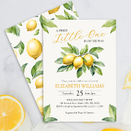 Waterverf Lemon Baby shower Kaart