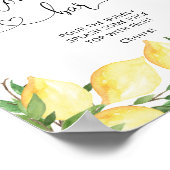 Waterverf Lemon Baby shower Mam-osa Bar Sign Poster (Hoek)