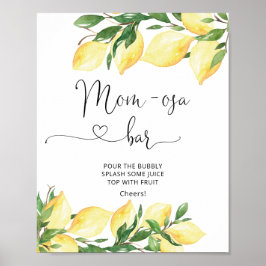 Waterverf Lemon Baby shower Mam-osa Bar Sign Poster