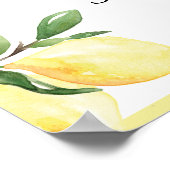 Waterverf Lemon Baby shower Welkomstteken Poster (Hoek)
