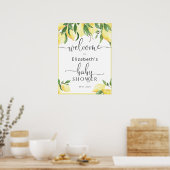 Waterverf Lemon Baby shower Welkomstteken Poster (Keuken)