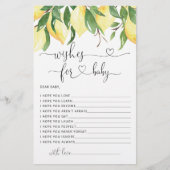 Waterverf Lemon Baby shower wenst Baby Kaart (Voorkant)