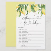 Waterverf Lemon Baby shower wenst Baby Kaart (Voorkant / Achterkant)